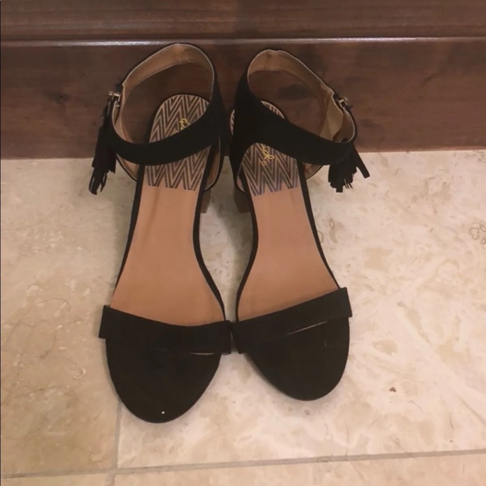 Qupid black chunky heels